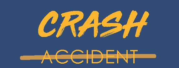 The word crash in yellow text with the word accident crossed out below it