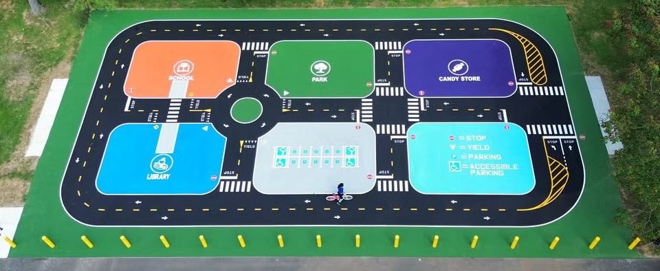 Aerial view of a traffic garden