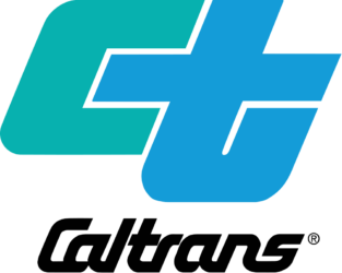 logo with light green C and turquoise t and the word Caltrans