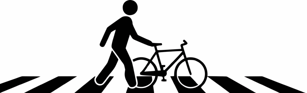 Pedestrian, bicycle and crosswalk icons