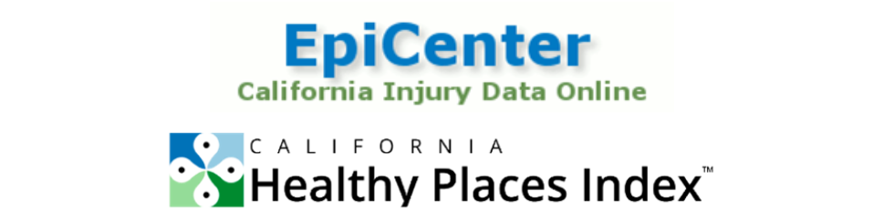Logos with text EpiCenter and California Healthy Places Index