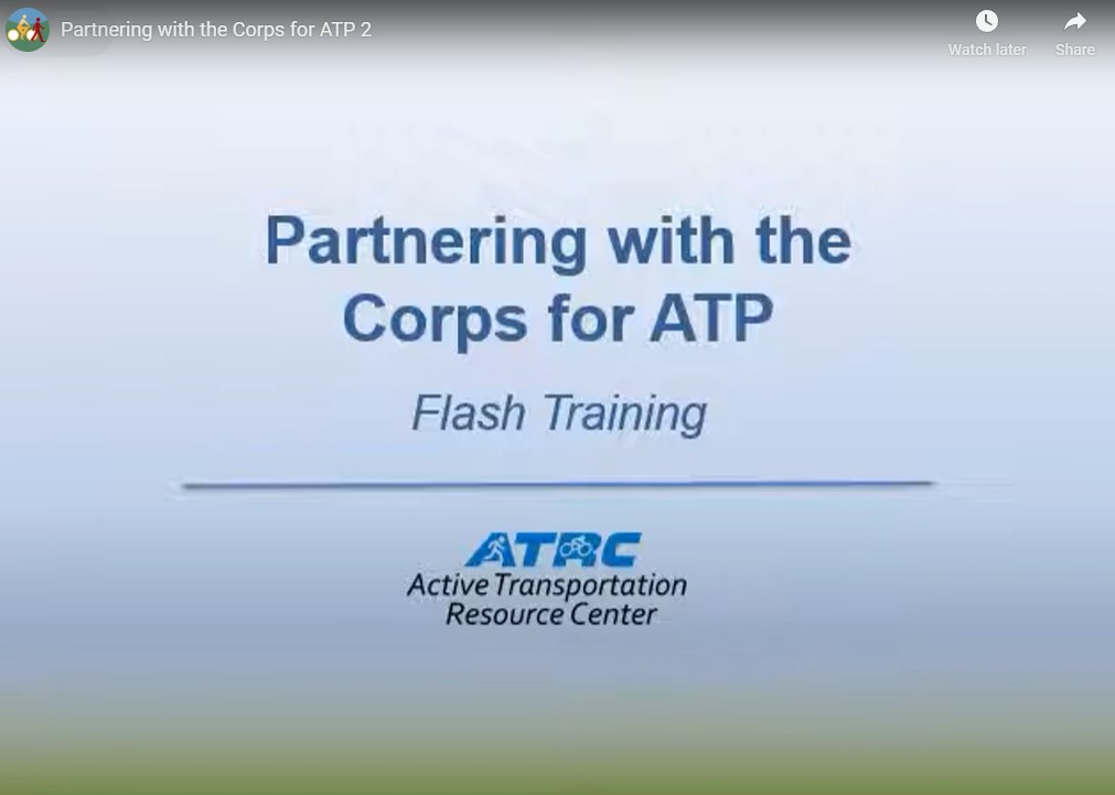 Title slide says "Partnering with the Corps for ATP. Flash Training."