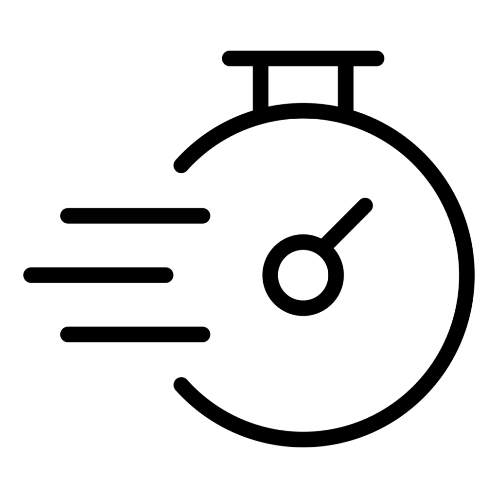 Stopwatch with lines to resemble movement intended to portray speed.